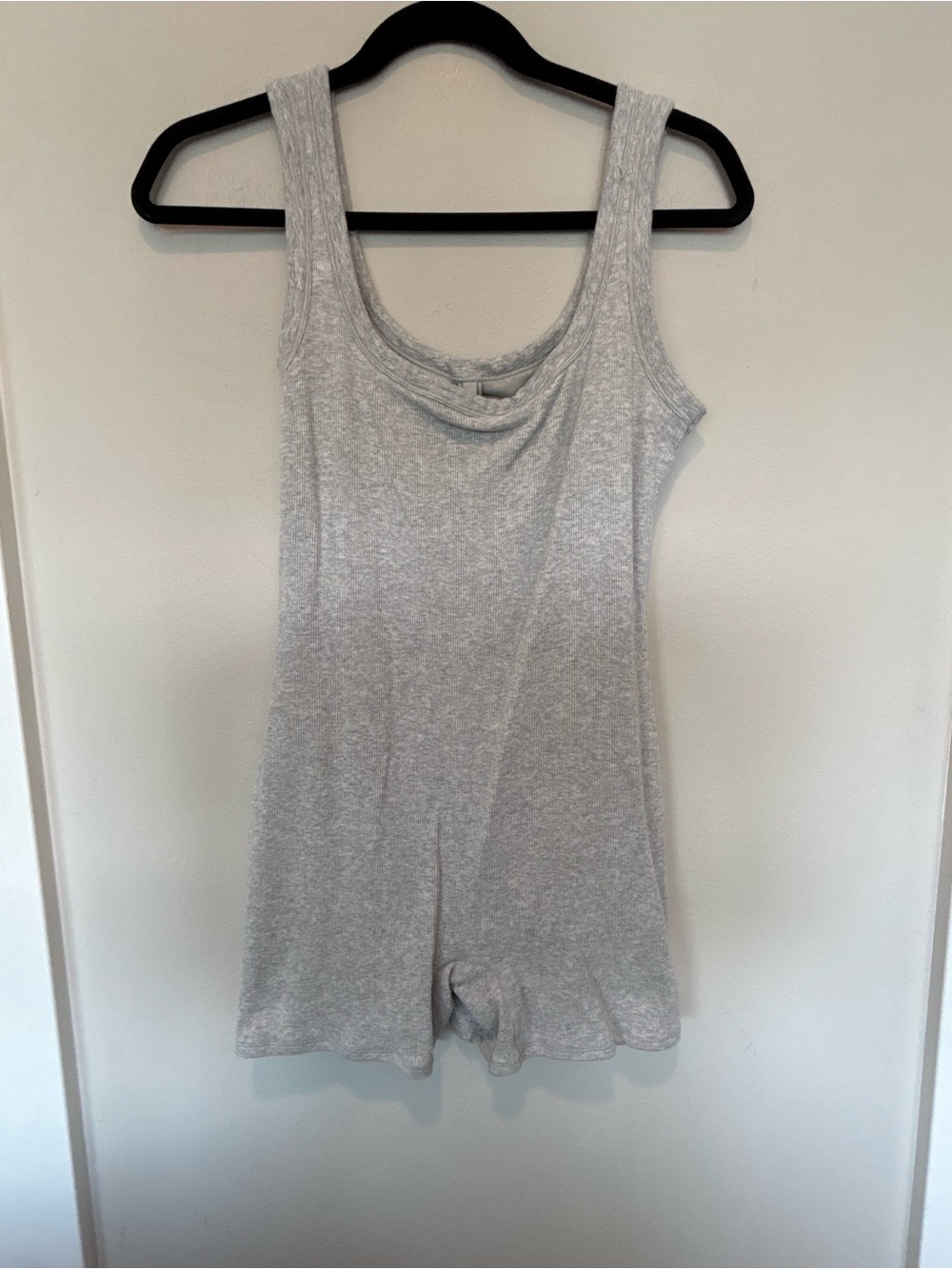 SKIMS Light Heather Gray Sleeveless Romper Pajama